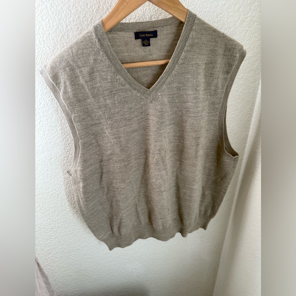 Club Room tan wool sweater vest large
